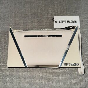 Steve Madden Cream Wristlet Clutch